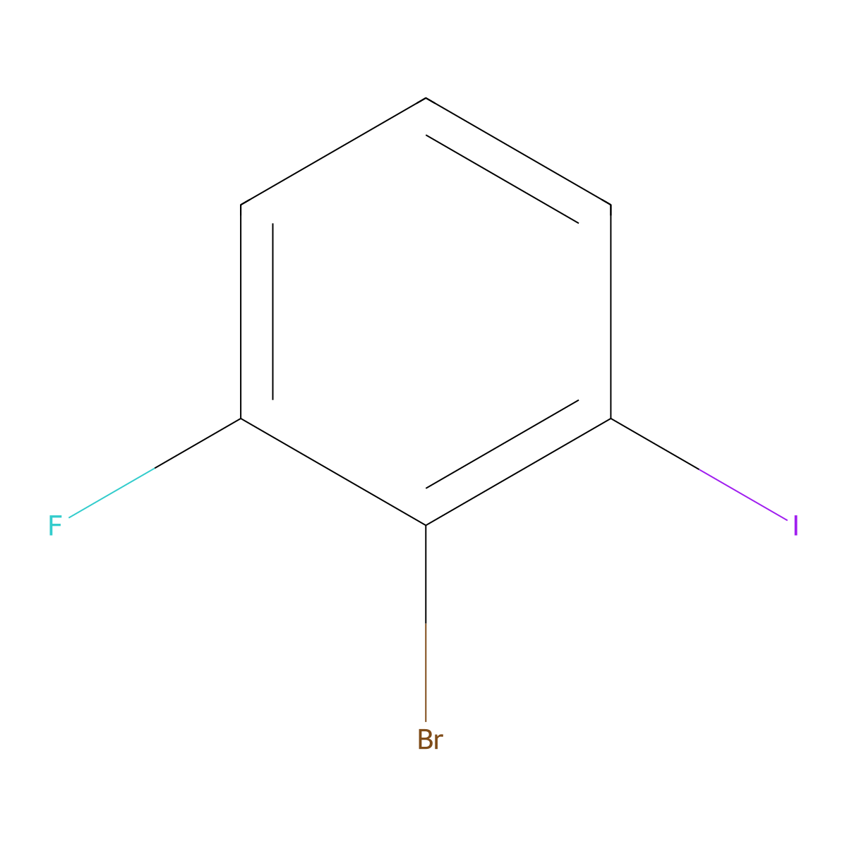 2-Bromo-1-fluoro-3-iodobenzene molecular structure, CAS 851368-08-6