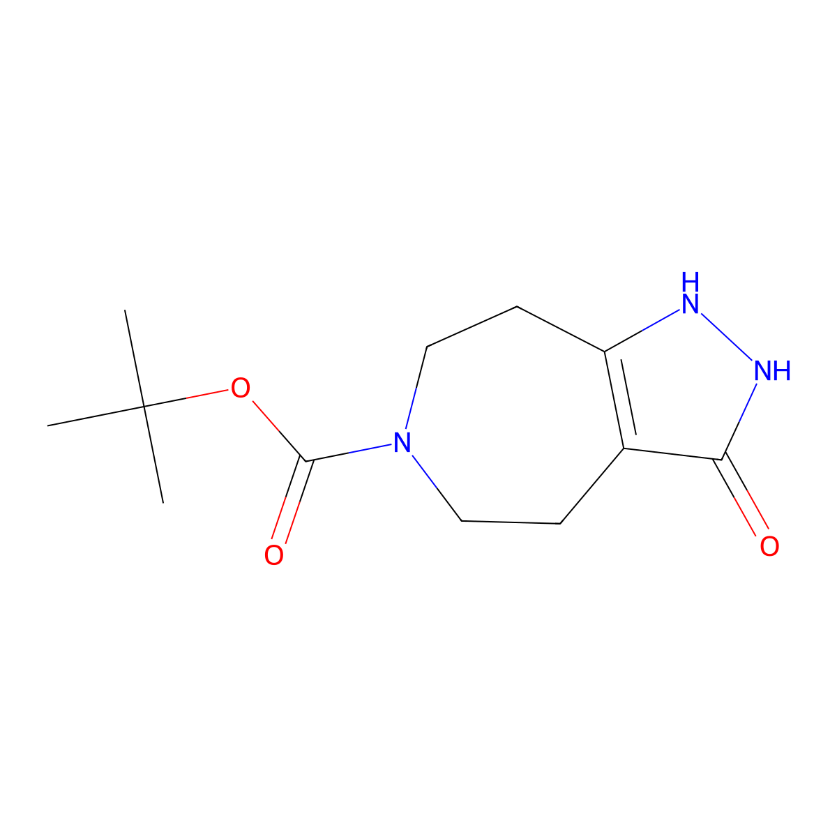 tert-Butyl 3-oxo-2,3,4,5,7,8-hexahydropyrazolo[3,4-d]azepine-6(1H)-carboxylate molecular structure, CAS 851376-80-2