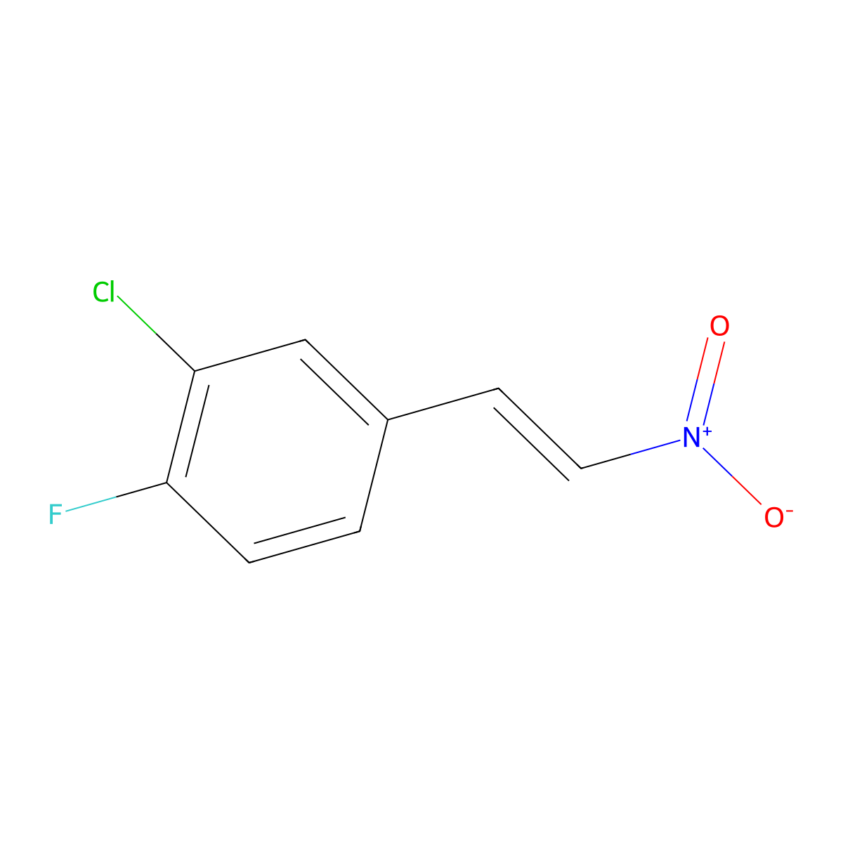 (E)-2-Chloro-1-fluoro-4-(2-nitrovinyl)benzene molecular structure, CAS 851377-15-6