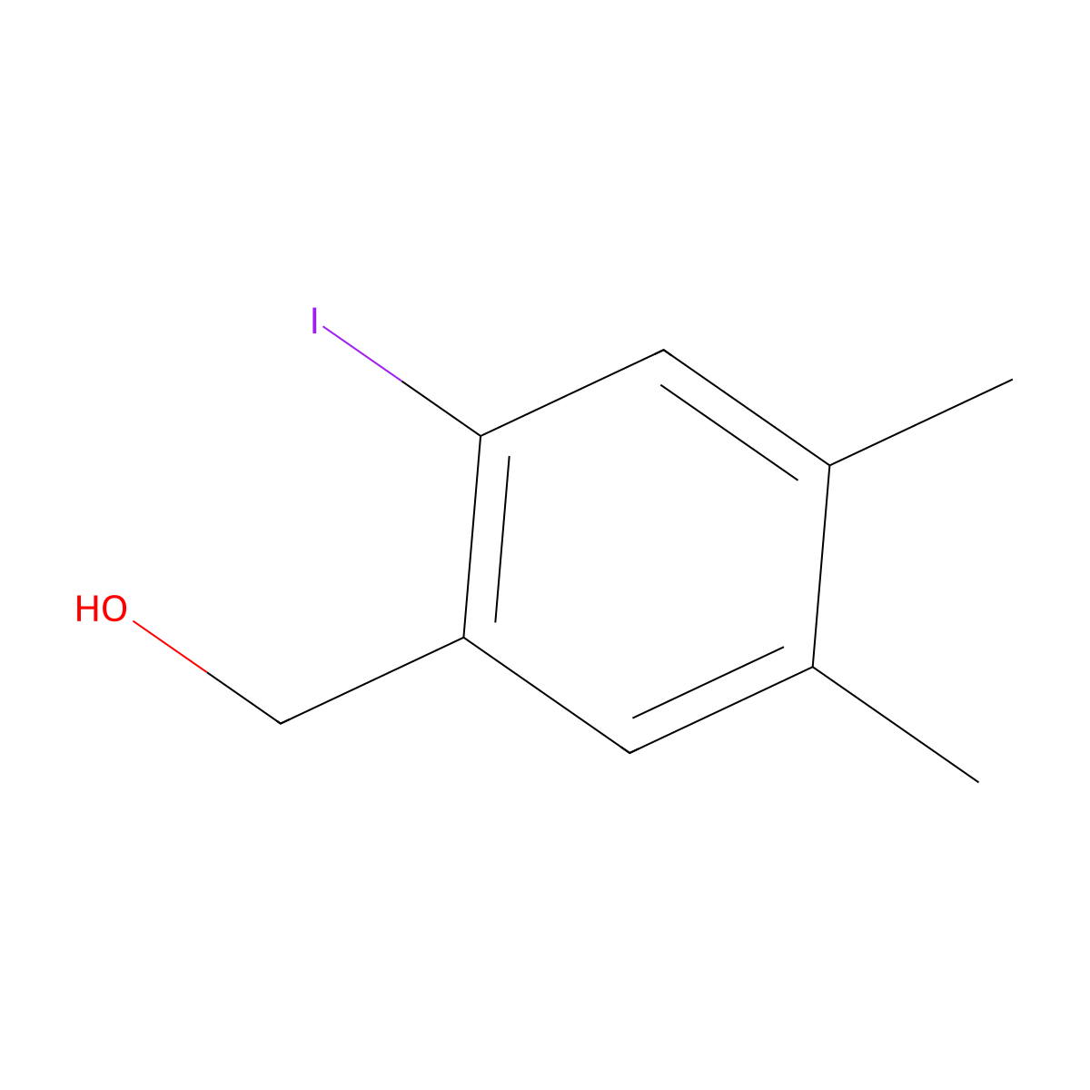 (2-Iodo-4,5-dimethylphenyl)methanol molecular structure, CAS 851384-78-6