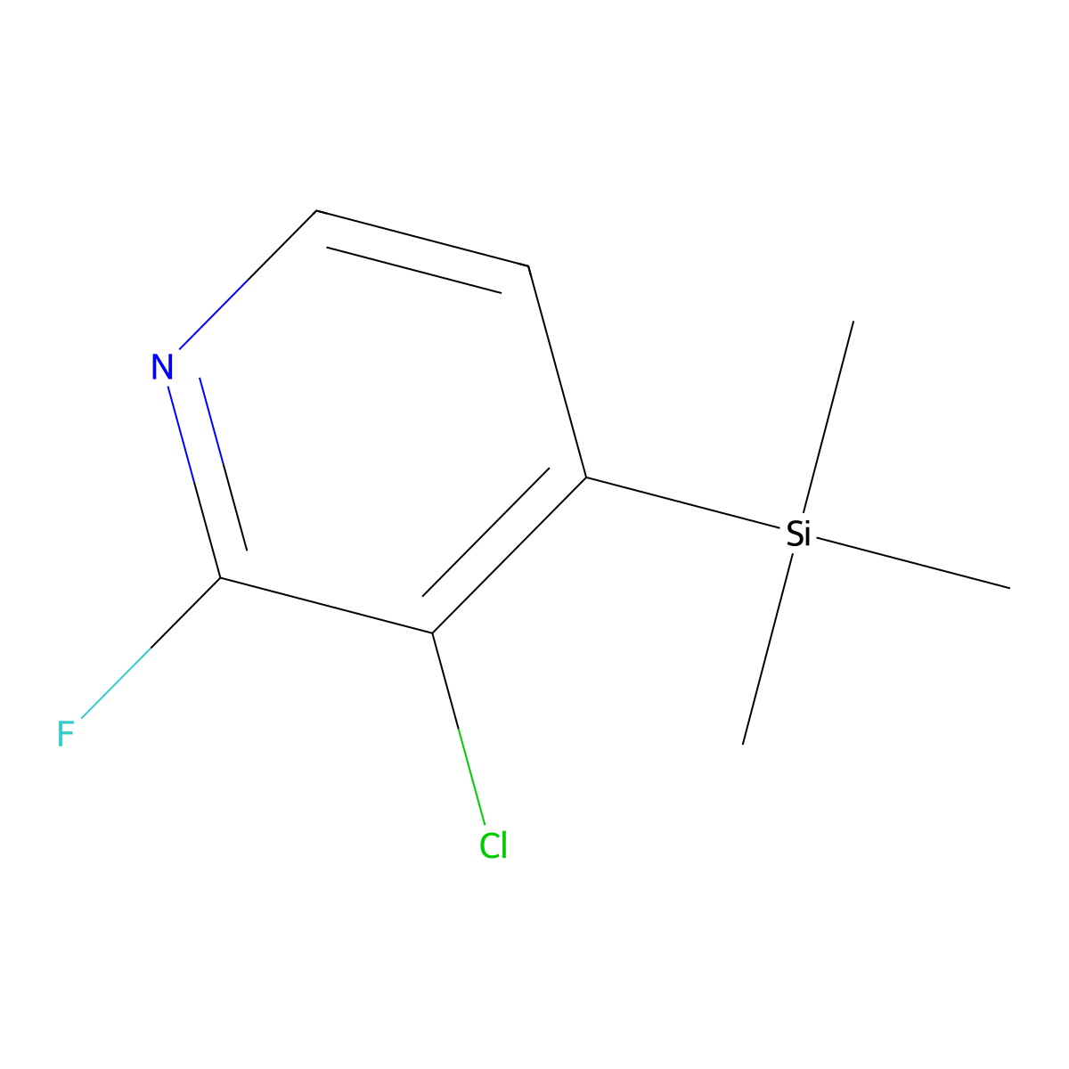 3-Chloro-2-fluoro-4-(trimethylsilyl)pyridine molecular structure, CAS 851386-28-2