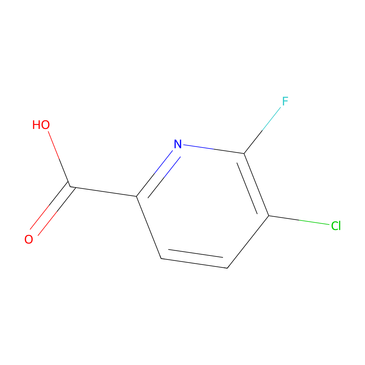 5-Chloro-6-fluoropyridine-2-carboxylic acid molecular structure, CAS 851386-30-6