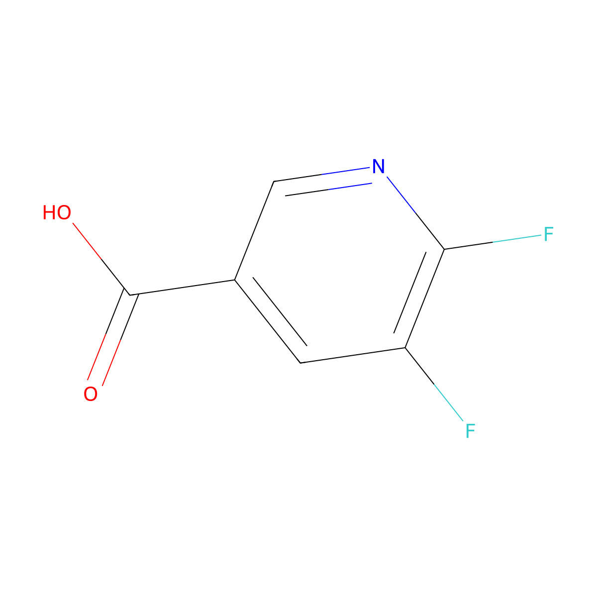 5,6-Difluoropyridine-3-carboxylic acid molecular structure, CAS 851386-33-9
