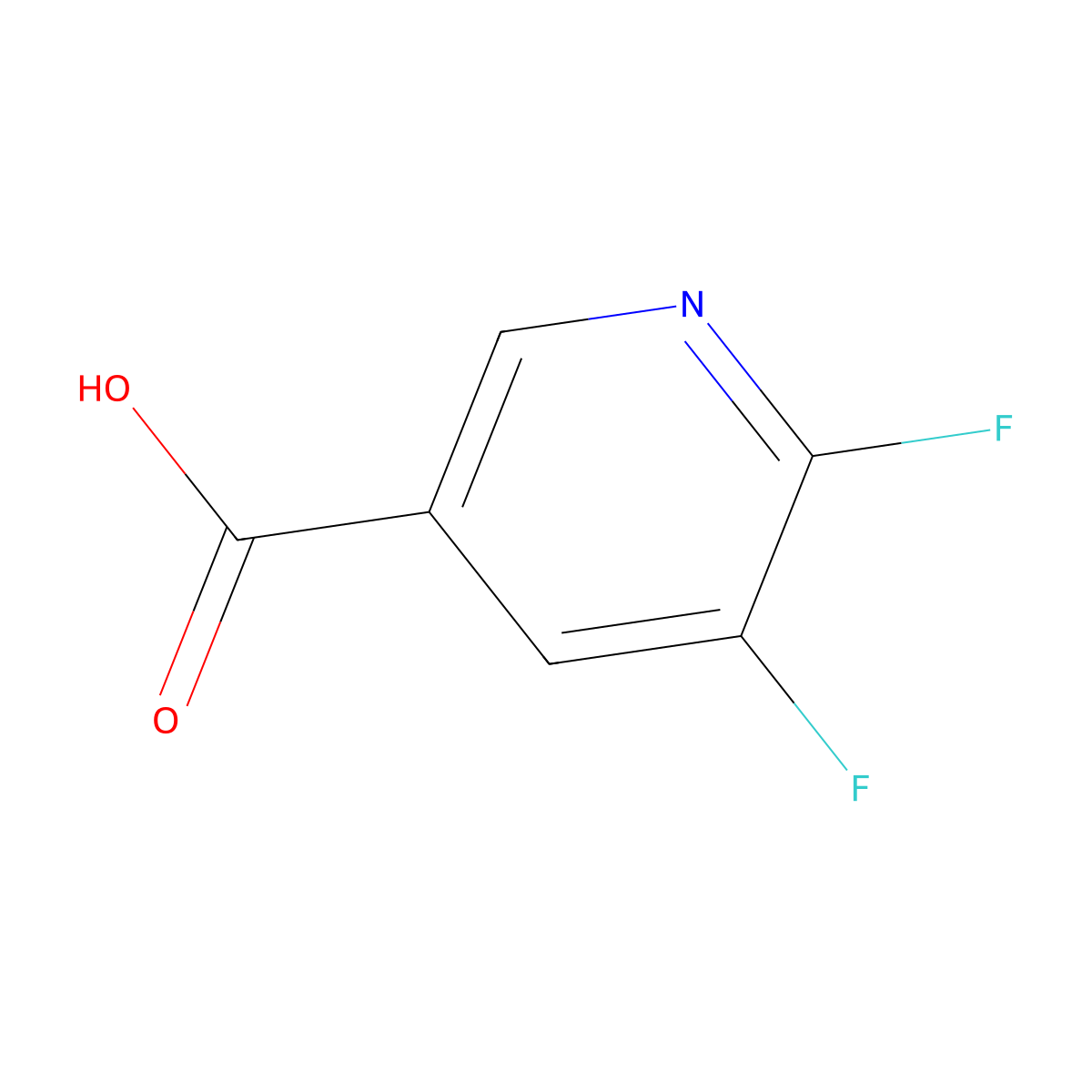 5,6-Difluoropyridine-3-carboxylic acid molecular structure, CAS 851386-33-9