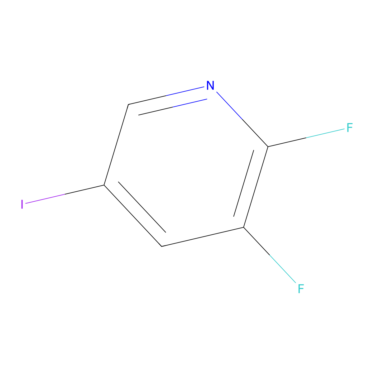 2,3-Difluoro-5-iodopyridine molecular structure, CAS 851386-35-1