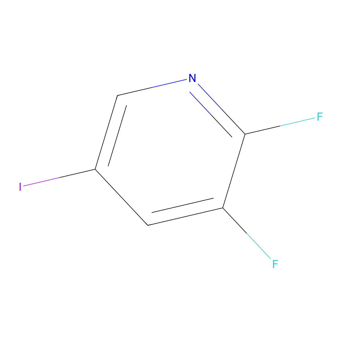 2,3-Difluoro-5-iodopyridine molecular structure, CAS 851386-35-1