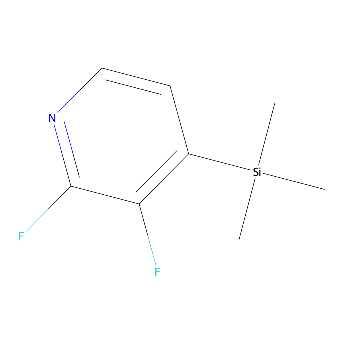 2,3-Difluoro-4-(trimethylsilyl)pyridine molecular structure, CAS 851386-36-2