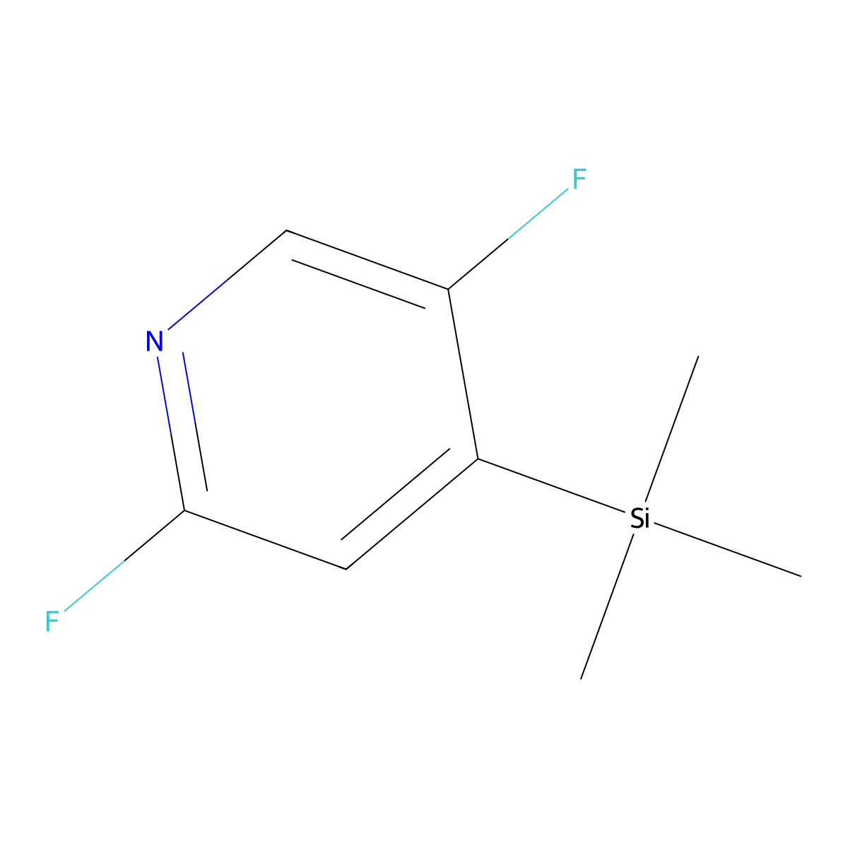 2,5-Difluoro-4-(trimethylsilyl)pyridine molecular structure, CAS 851386-41-9