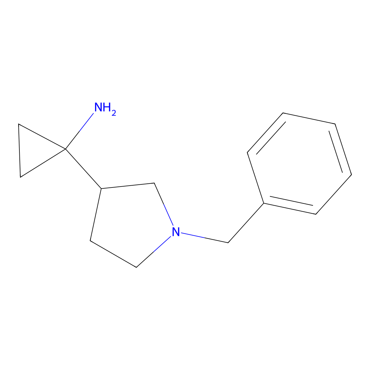 (R)-1-(1-Benzylpyrrolidin-3-YL)cyclopropanamine molecular structure, CAS 851388-54-0