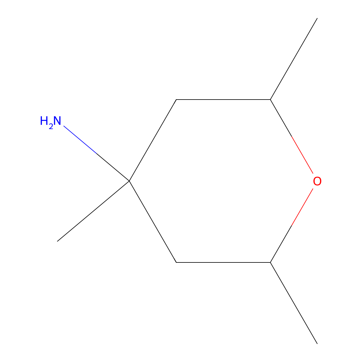 2,4,6-Trimethyloxan-4-amine molecular structure, CAS 851389-44-1