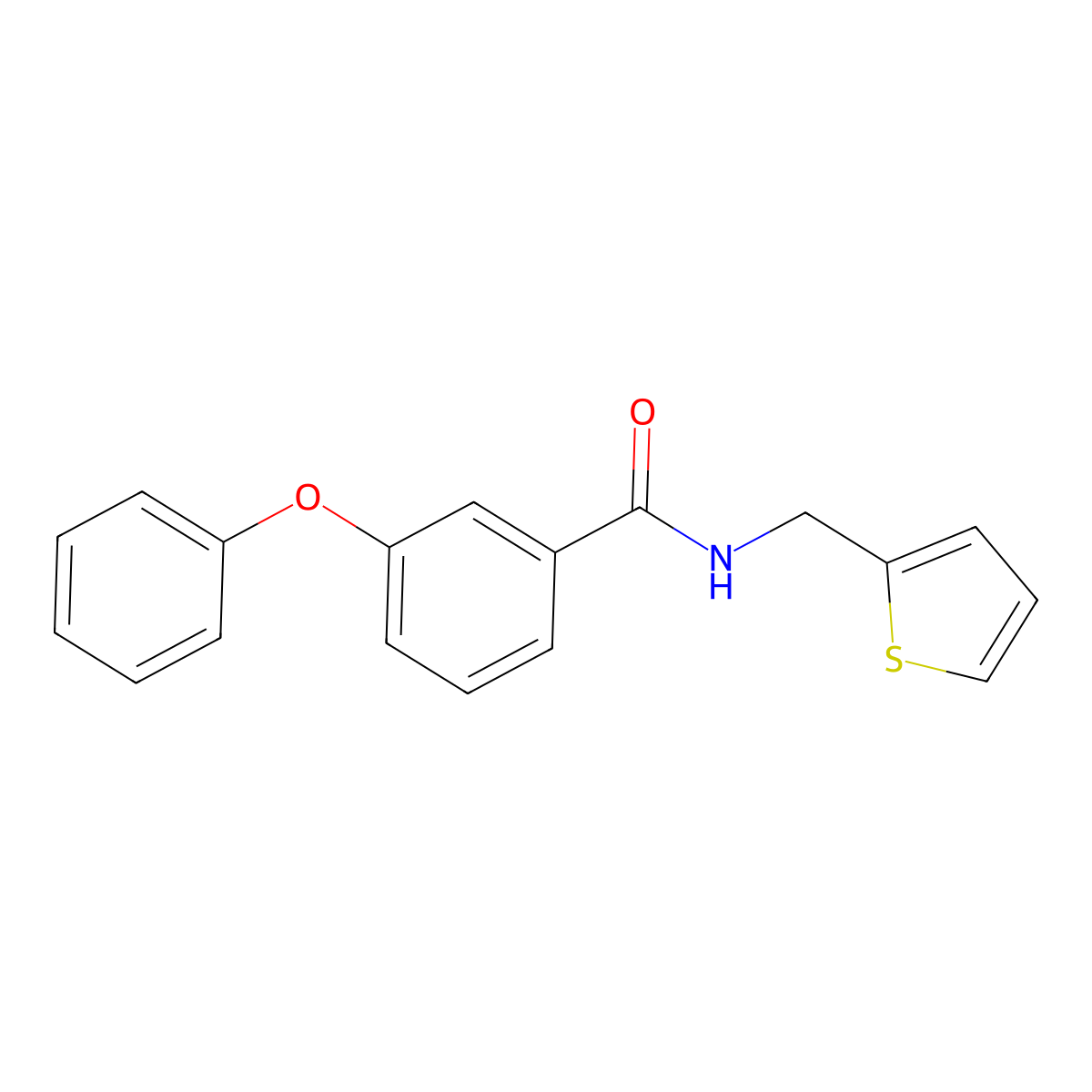 3-phenoxy-N-(thiophen-2-ylmethyl)benzamide molecular structure, CAS 851397-82-5