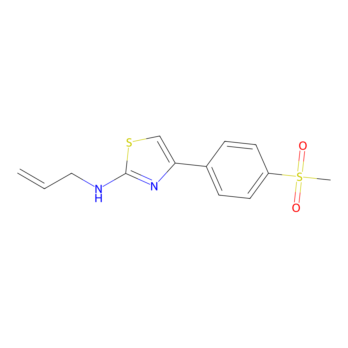 N-allyl-4-[4-(methylsulfonyl)phenyl]-1,3-thiazol-2-amine molecular structure, CAS 851398-29-3