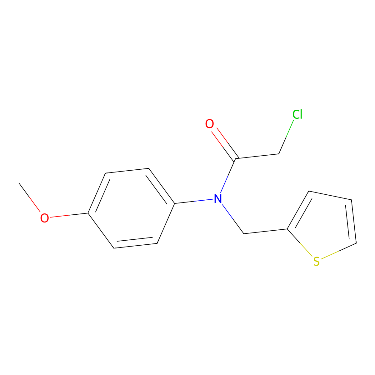 2-chloro-N-(4-methoxyphenyl)-N-(thiophen-2-ylmethyl)acetamide molecular structure, CAS 851398-30-6
