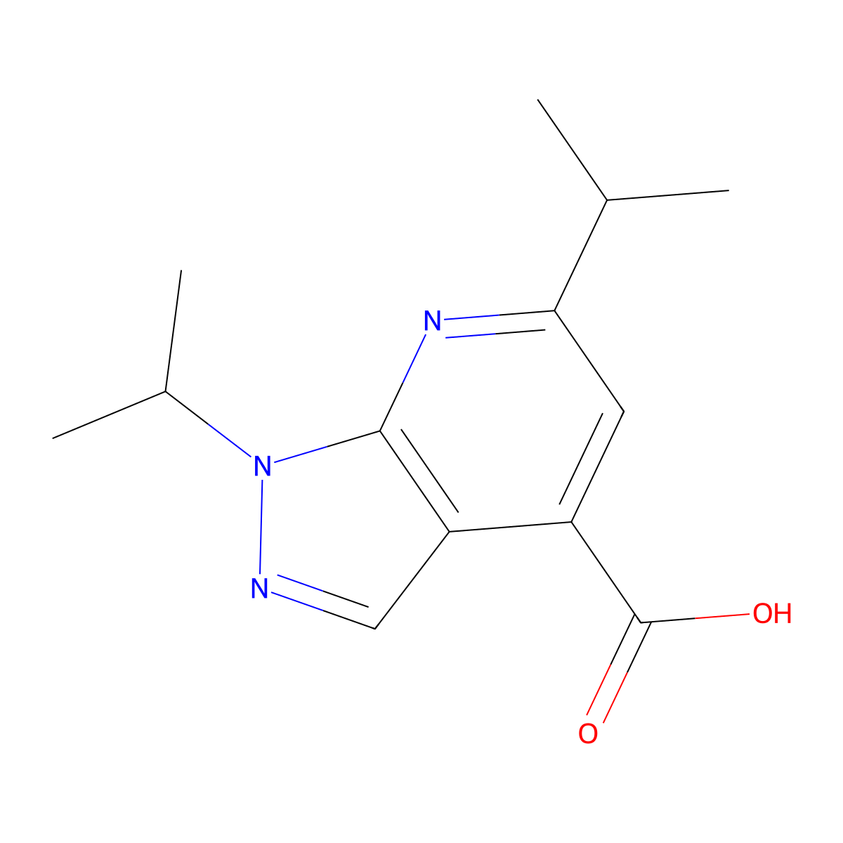 1,6-diisopropyl-1H-pyrazolo[3,4-b]pyridine-4-carboxylic acid molecular structure, CAS 851398-34-0