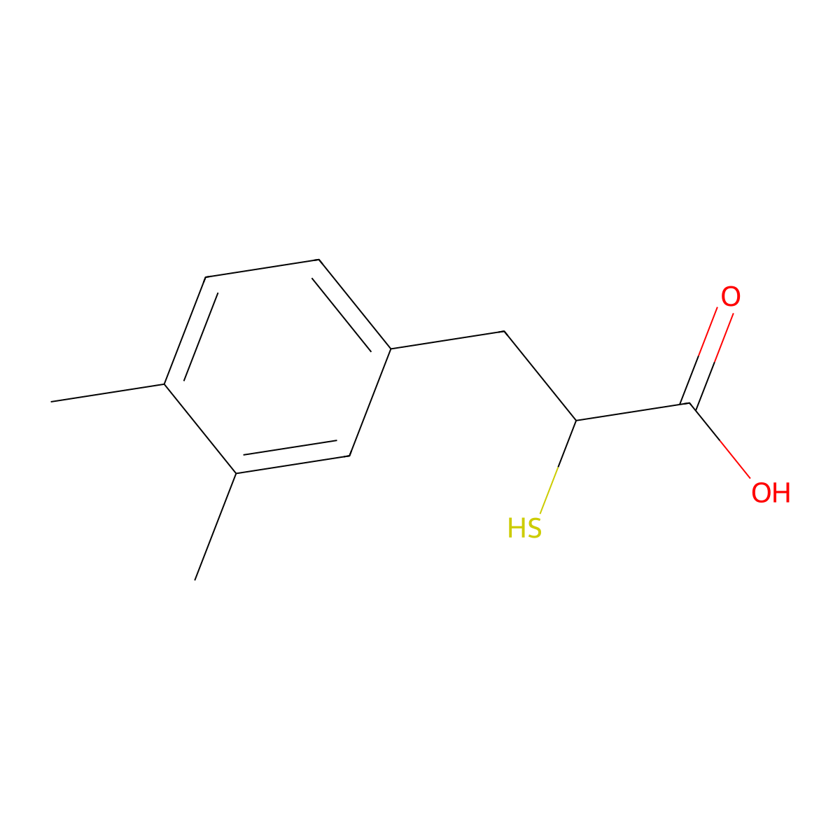 3-(3,4-Dimethylphenyl)-2-mercaptopropanoic acid molecular structure, CAS 851398-73-7