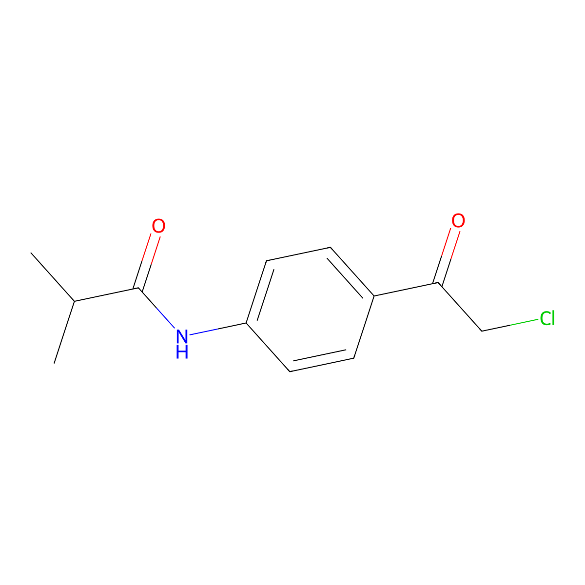 N-[4-(2-chloroacetyl)phenyl]-2-methylpropanamide molecular structure, CAS 851398-77-1