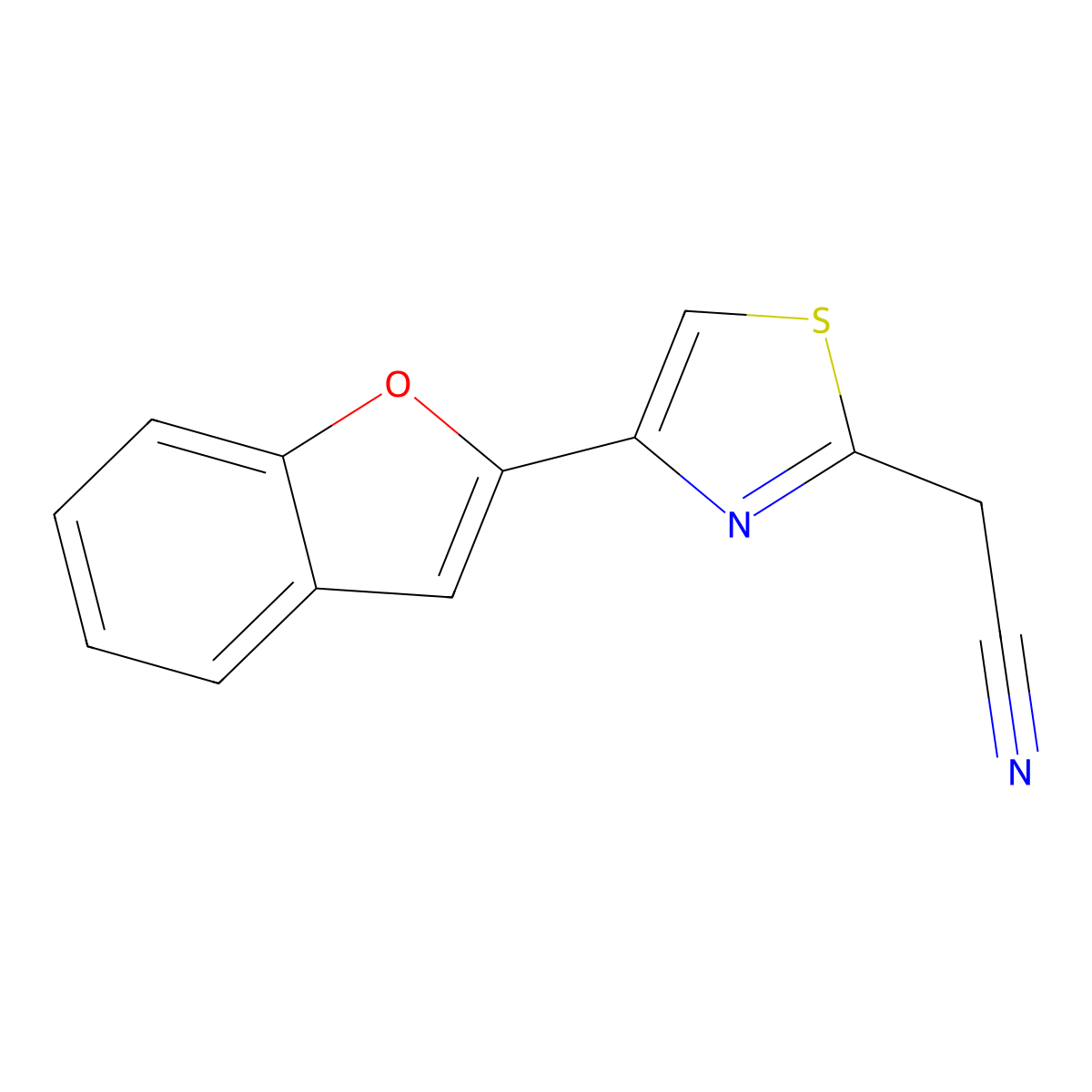 [4-(1-Benzofuran-2-yl)-1,3-thiazol-2-yl]acetonitrile molecular structure, CAS 851399-94-5
