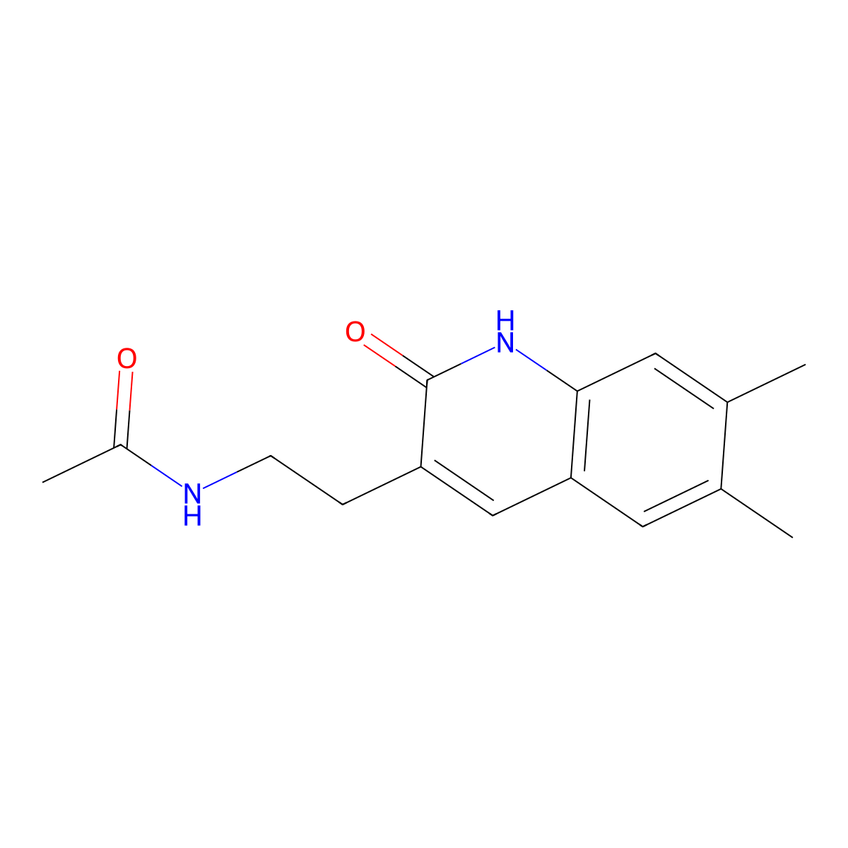 N-(2-(6,7-dimethyl-2-oxo-1,2-dihydroquinolin-3-yl)ethyl)acetamide molecular structure, CAS 851402-90-9