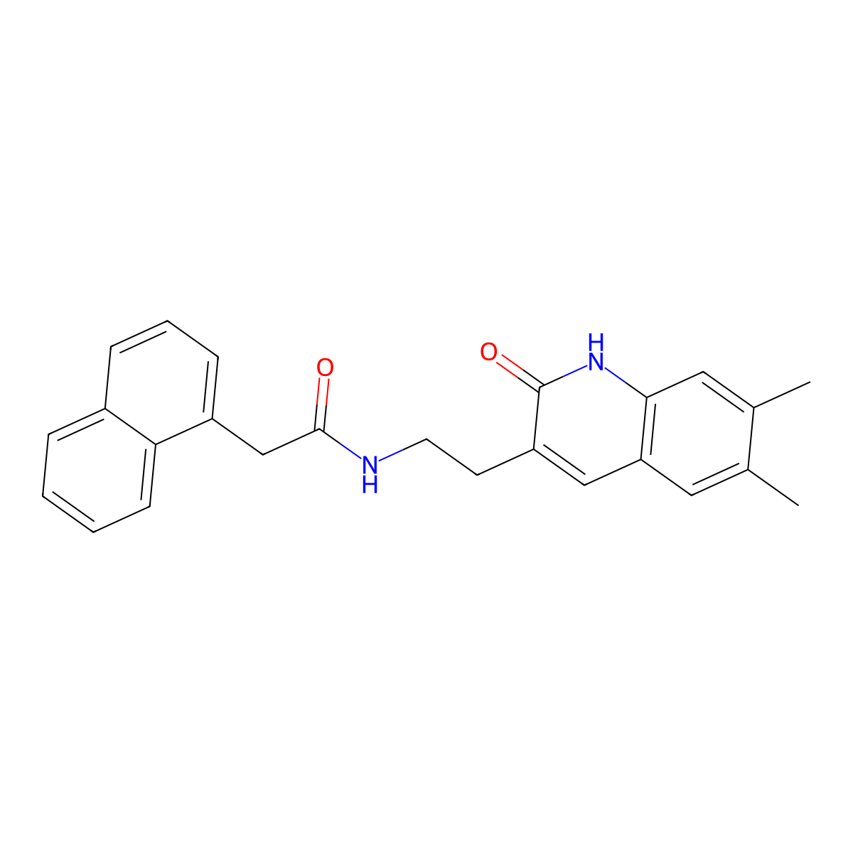 N-[2-(6,7-dimethyl-2-oxo-1H-quinolin-3-yl)ethyl]-2-naphthalen-1-ylacetamide molecular structure, CAS 851402-96-5