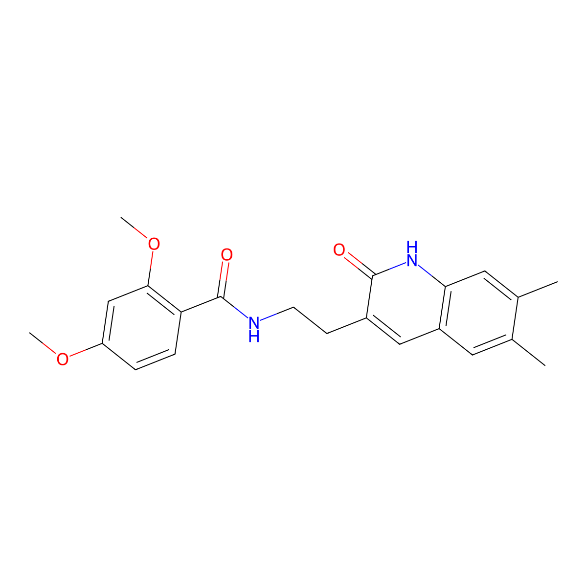 N-(2-(6,7-dimethyl-2-oxo-1,2-dihydroquinolin-3-yl)ethyl)-2,4-dimethoxybenzamide molecular structure, CAS 851403-00-4