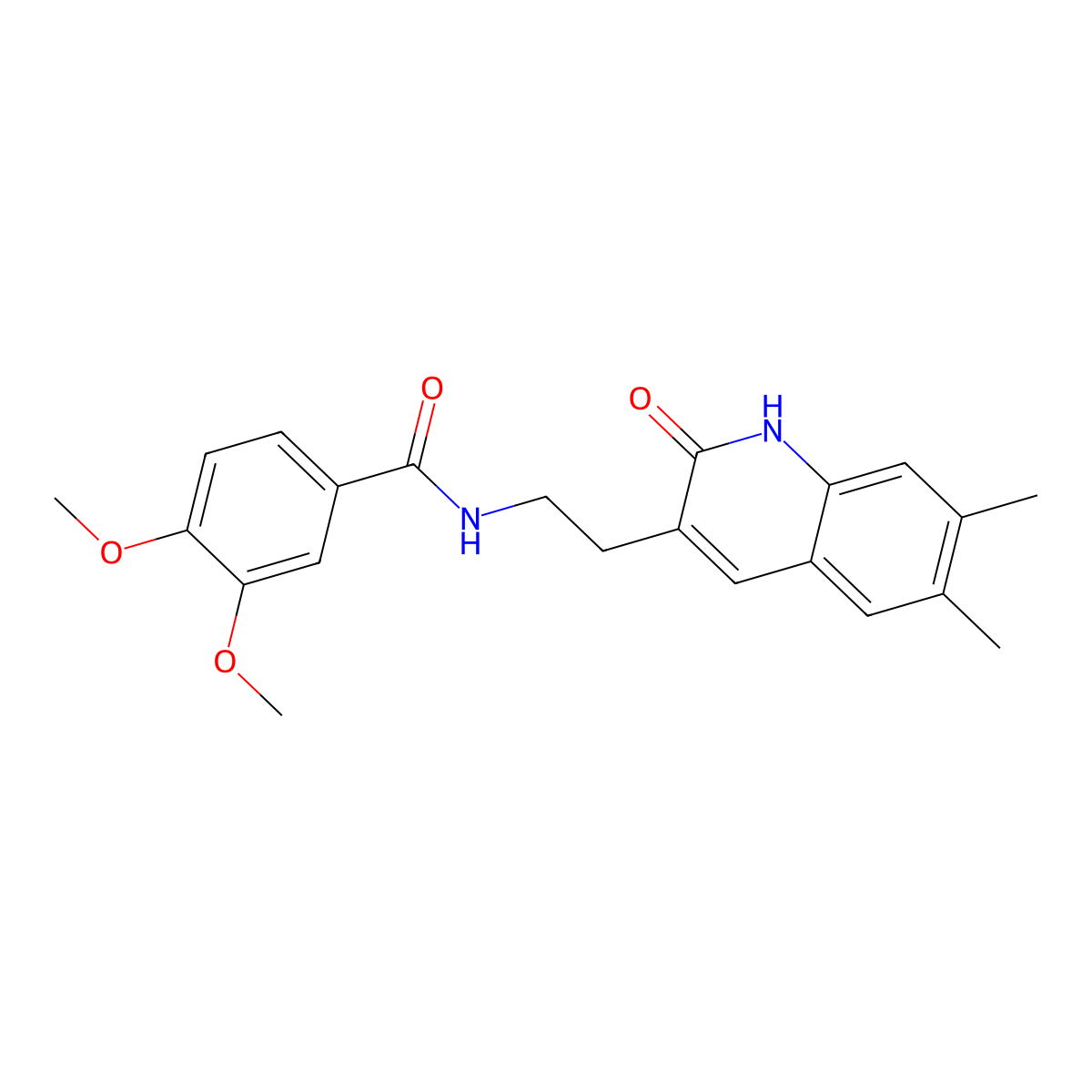N-(2-(6,7-dimethyl-2-oxo-1,2-dihydroquinolin-3-yl)ethyl)-3,4-dimethoxybenzamide molecular structure, CAS 851403-01-5