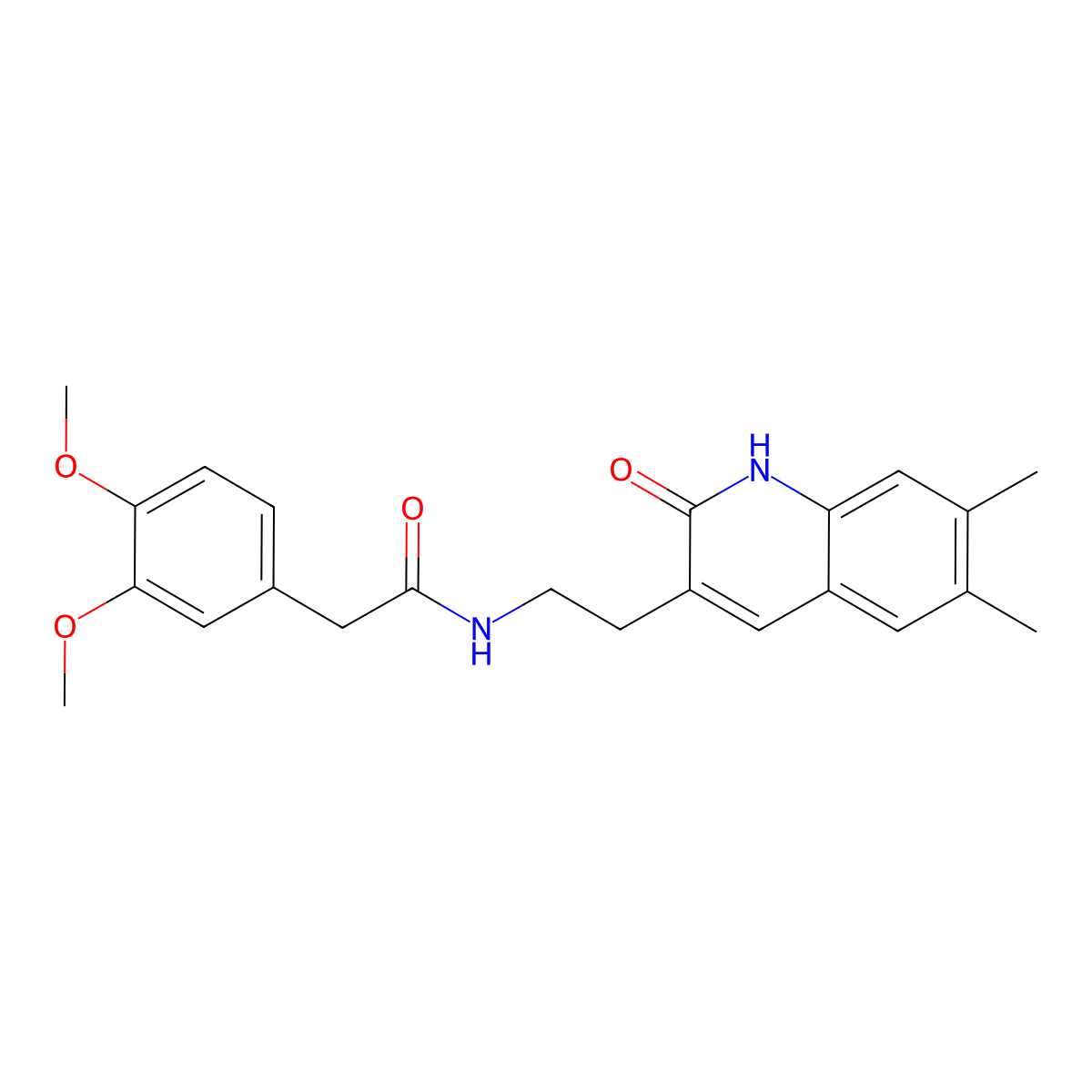 2-(3,4-dimethoxyphenyl)-N-(2-(6,7-dimethyl-2-oxo-1,2-dihydroquinolin-3-yl)ethyl)acetamide molecular structure, CAS 851403-03-7