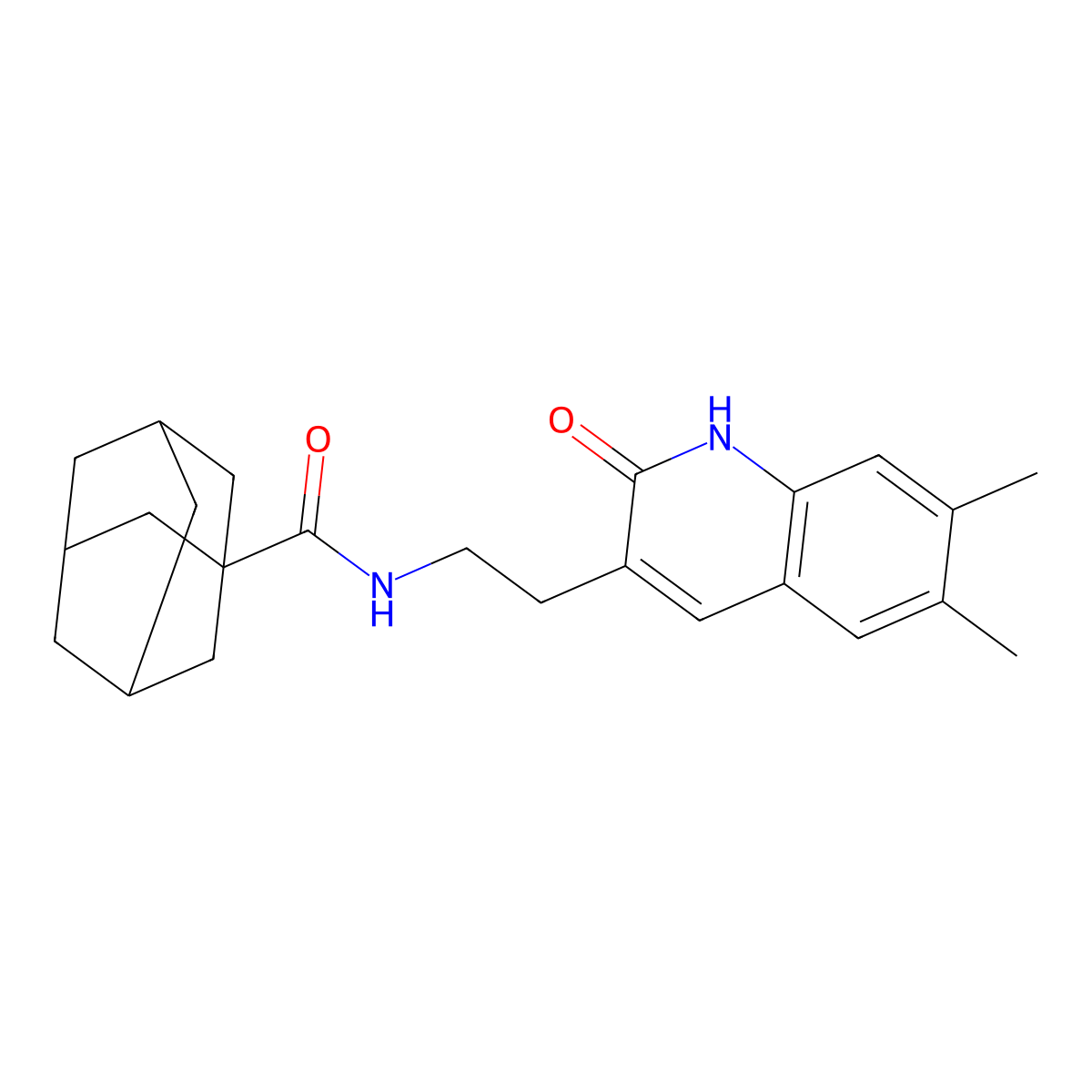 N-[2-(6,7-dimethyl-2-oxo-1H-quinolin-3-yl)ethyl]adamantane-1-carboxamide molecular structure, CAS 851403-16-2