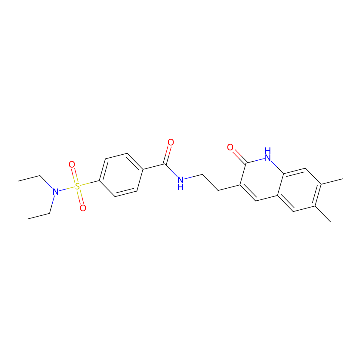4-(diethylsulfamoyl)-N-[2-(6,7-dimethyl-2-oxo-1H-quinolin-3-yl)ethyl]benzamide molecular structure, CAS 851403-24-2