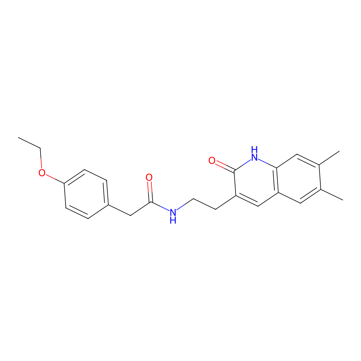 N-[2-(6,7-dimethyl-2-oxo-1H-quinolin-3-yl)ethyl]-2-(4-ethoxyphenyl)acetamide molecular structure, CAS 851403-31-1