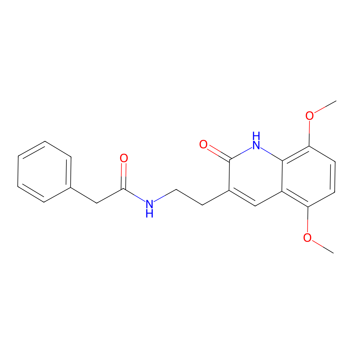 N-[2-(5,8-dimethoxy-2-oxo-1H-quinolin-3-yl)ethyl]-2-phenylacetamide molecular structure, CAS 851403-36-6
