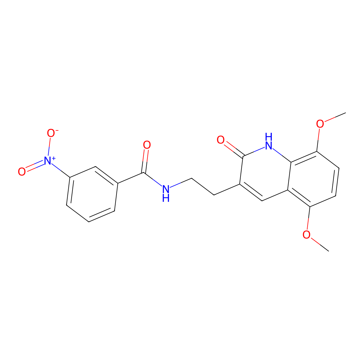 N-[2-(5,8-dimethoxy-2-oxo-1H-quinolin-3-yl)ethyl]-3-nitrobenzamide molecular structure, CAS 851403-46-8