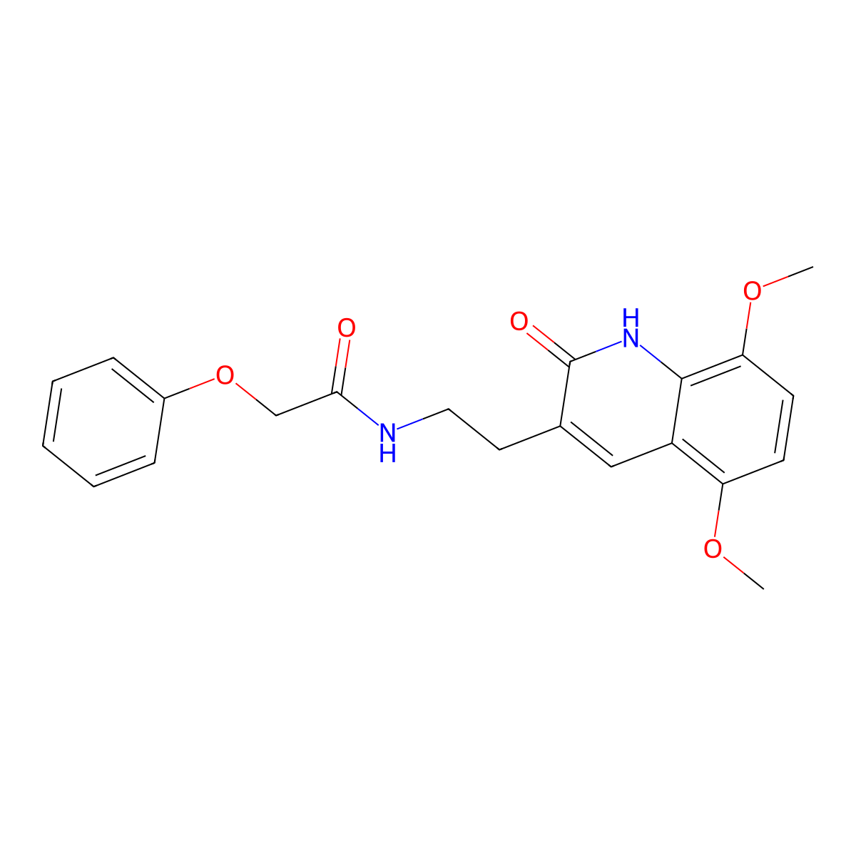 N-[2-(5,8-dimethoxy-2-oxo-1,2-dihydroquinolin-3-yl)ethyl]-2-phenoxyacetamide molecular structure, CAS 851403-47-9