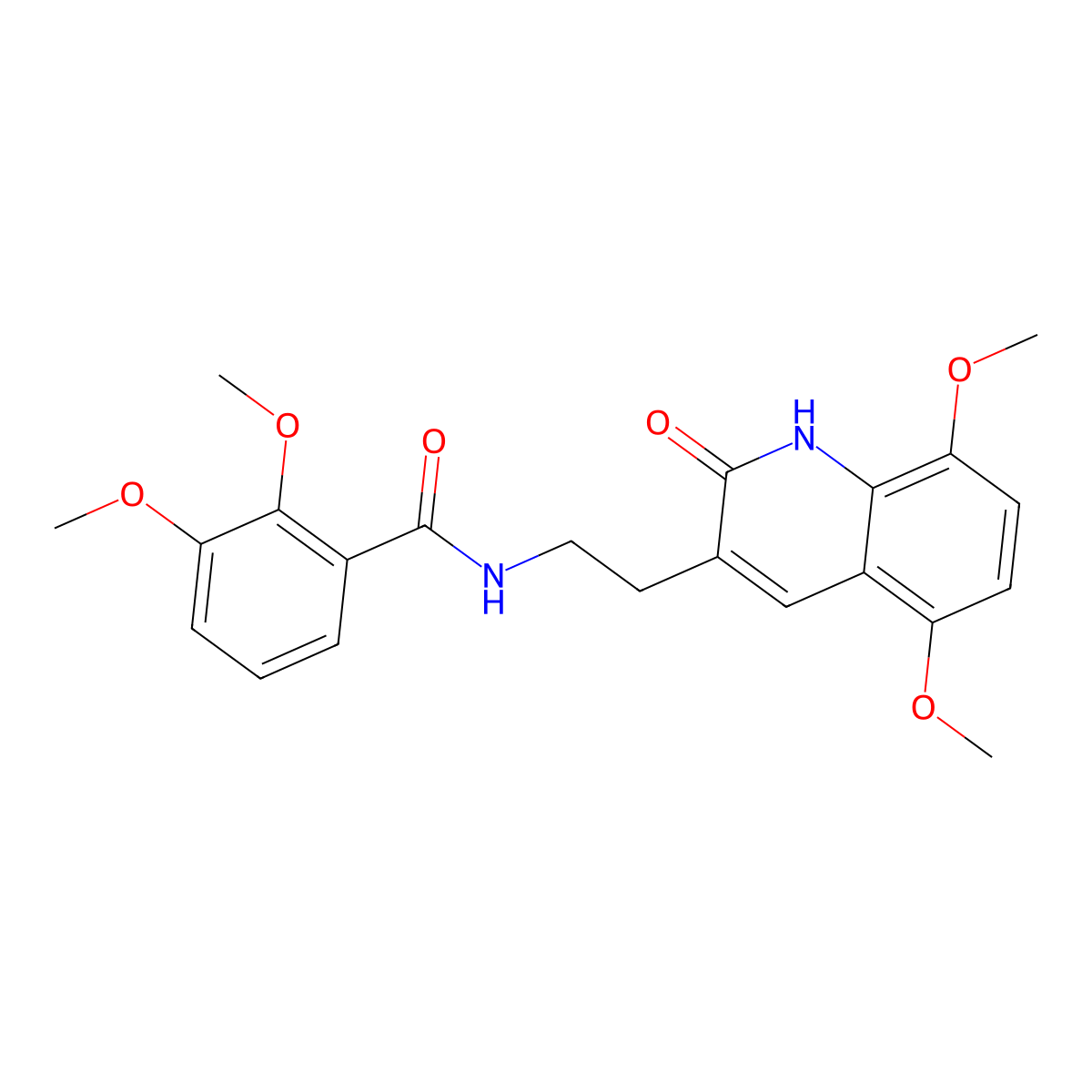 N-(2-(5,8-dimethoxy-2-oxo-1,2-dihydroquinolin-3-yl)ethyl)-2,3-dimethoxybenzamide molecular structure, CAS 851403-51-5