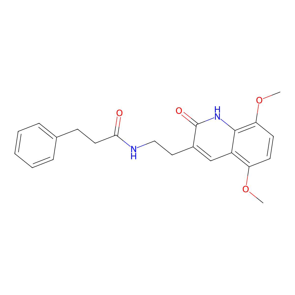 N-[2-(5,8-dimethoxy-2-oxo-1H-quinolin-3-yl)ethyl]-3-phenylpropanamide molecular structure, CAS 851403-69-5