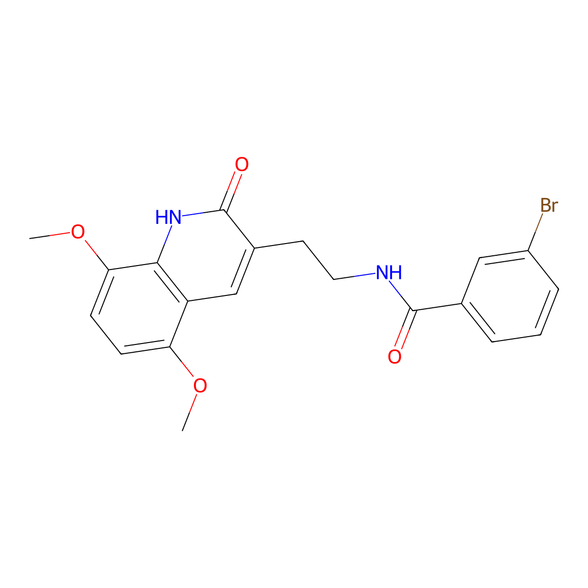 3-bromo-N-[2-(5,8-dimethoxy-2-oxo-1H-quinolin-3-yl)ethyl]benzamide molecular structure, CAS 851403-78-6