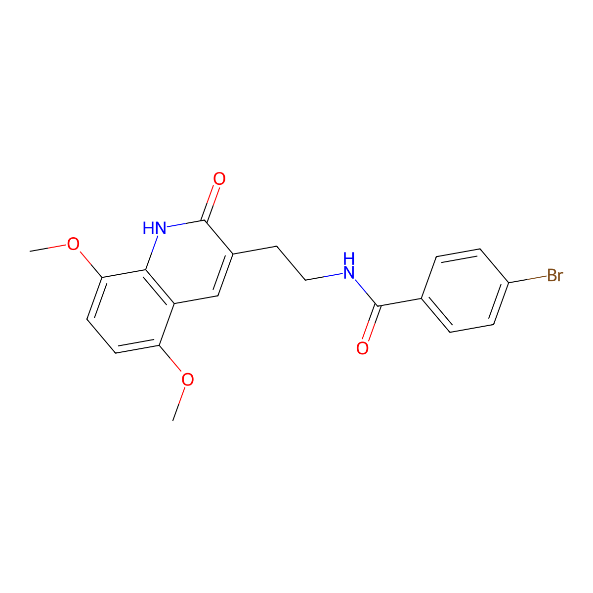 4-bromo-N-[2-(5,8-dimethoxy-2-oxo-1H-quinolin-3-yl)ethyl]benzamide molecular structure, CAS 851403-80-0