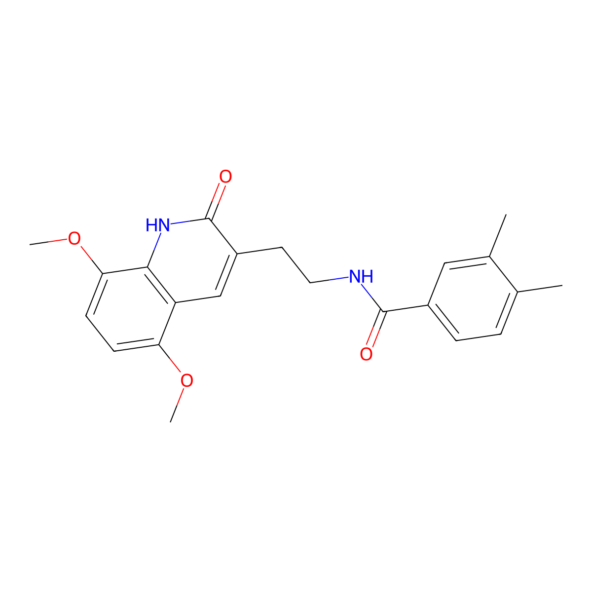 N-[2-(5,8-dimethoxy-2-oxo-1H-quinolin-3-yl)ethyl]-3,4-dimethylbenzamide molecular structure, CAS 851403-81-1