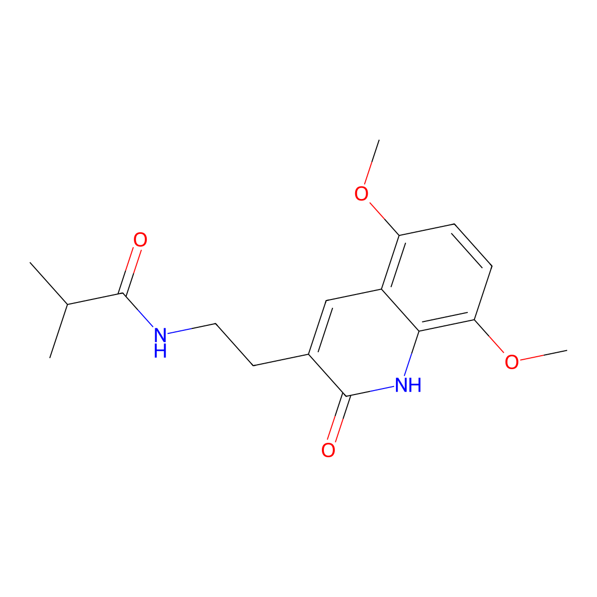 N-(2-(5,8-dimethoxy-2-oxo-1,2-dihydroquinolin-3-yl)ethyl)isobutyramide molecular structure, CAS 851403-88-8