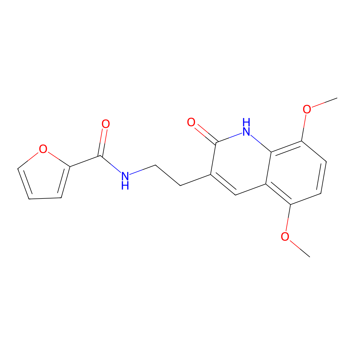 N-[2-(5,8-dimethoxy-2-oxo-1H-quinolin-3-yl)ethyl]furan-2-carboxamide molecular structure, CAS 851403-92-4