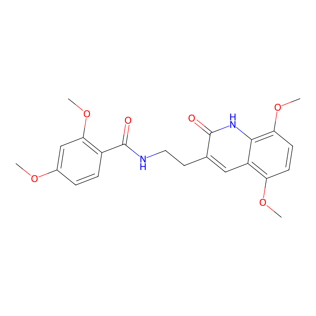 N-(2-(5,8-dimethoxy-2-oxo-1,2-dihydroquinolin-3-yl)ethyl)-2,4-dimethoxybenzamide molecular structure, CAS 851403-97-9