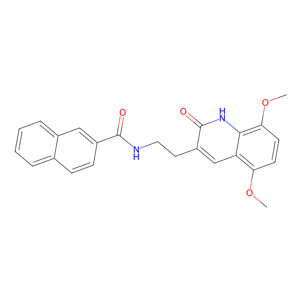 N-(2-(5,8-dimethoxy-2-oxo-1,2-dihydroquinolin-3-yl)ethyl)-2-naphthamide molecular structure, CAS 851404-00-7