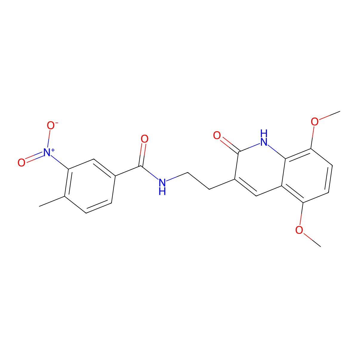 N-[2-(5,8-dimethoxy-2-oxo-1H-quinolin-3-yl)ethyl]-4-methyl-3-nitrobenzamide molecular structure, CAS 851404-05-2