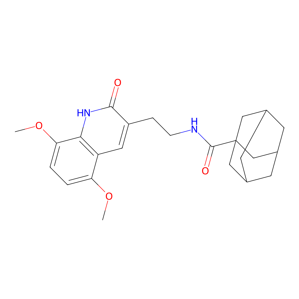 N-[2-(5,8-dimethoxy-2-oxo-1H-quinolin-3-yl)ethyl]adamantane-1-carboxamide molecular structure, CAS 851404-14-3