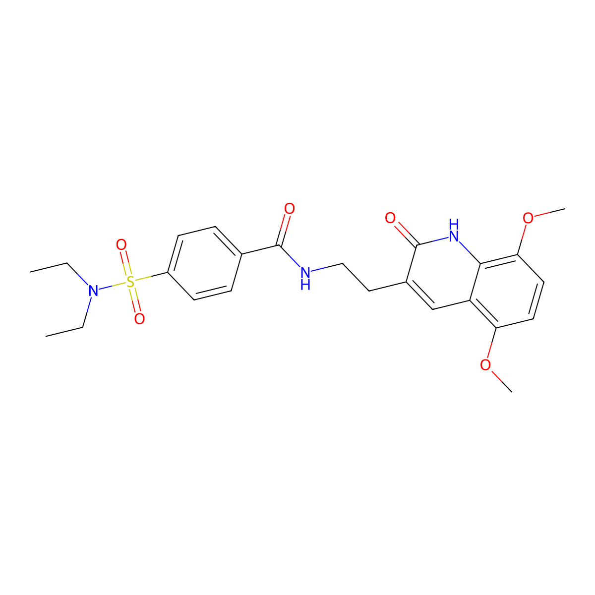 4-(diethylsulfamoyl)-N-[2-(5,8-dimethoxy-2-oxo-1H-quinolin-3-yl)ethyl]benzamide molecular structure, CAS 851404-22-3