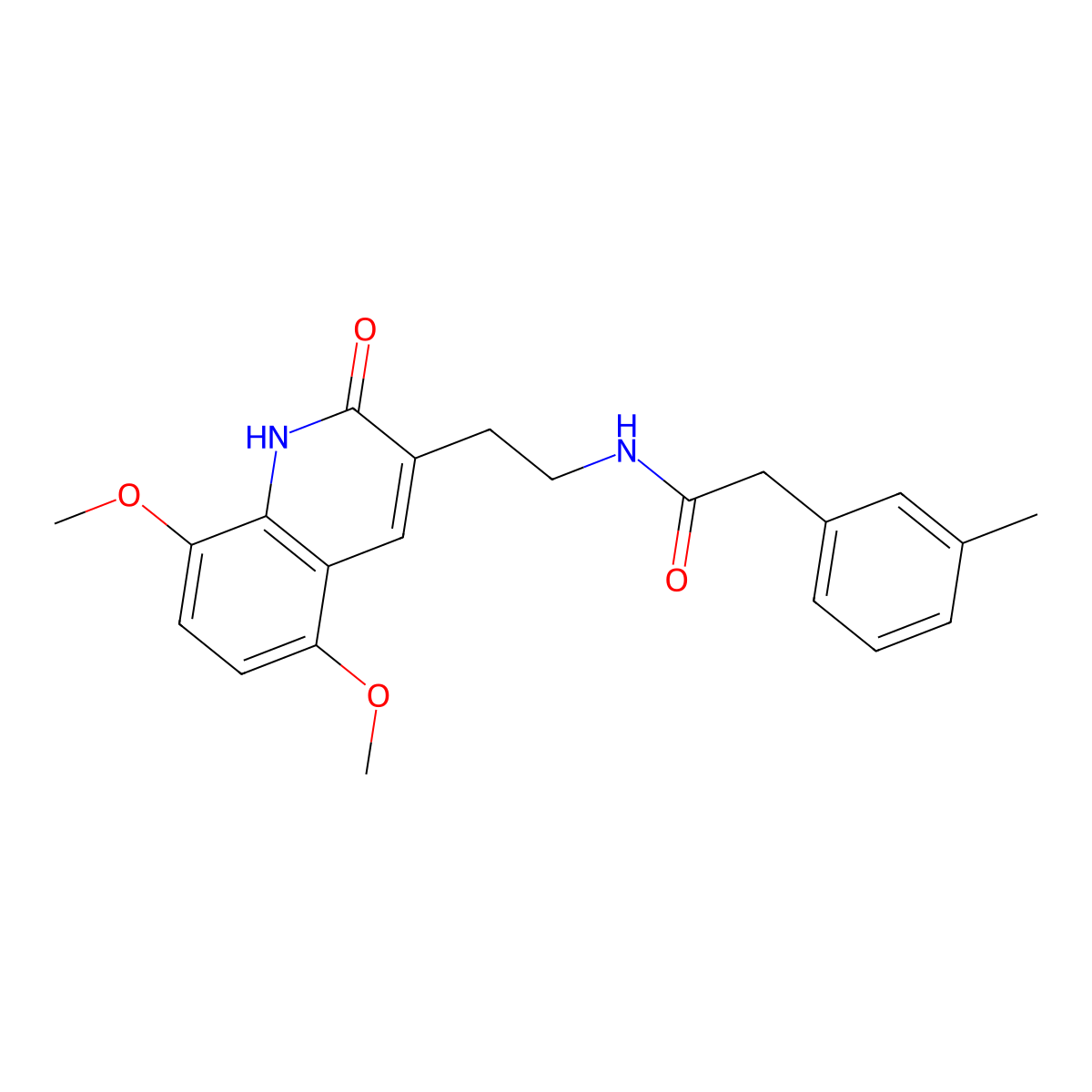 N-[2-(5,8-dimethoxy-2-oxo-1H-quinolin-3-yl)ethyl]-2-(3-methylphenyl)acetamide molecular structure, CAS 851404-27-8