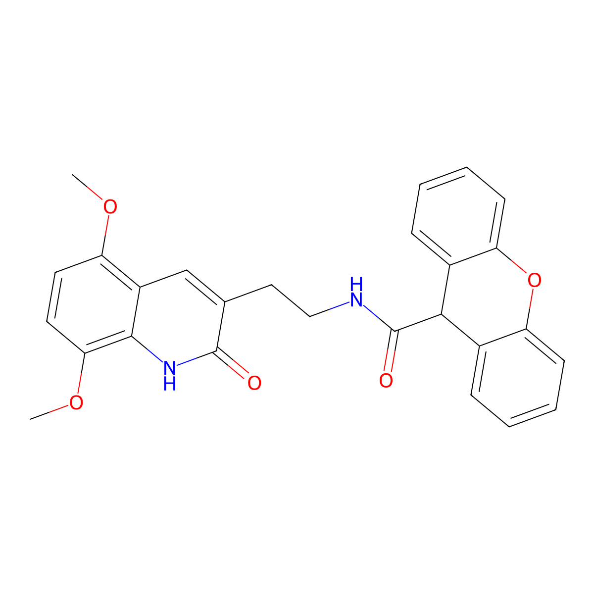 N-[2-(5,8-dimethoxy-2-oxo-1H-quinolin-3-yl)ethyl]-9H-xanthene-9-carboxamide molecular structure, CAS 851404-29-0