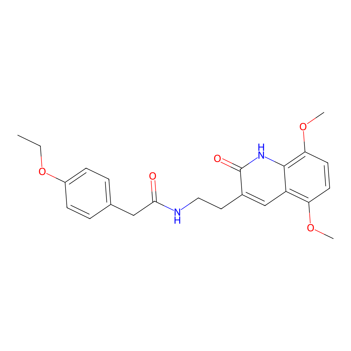 N-(2-(5,8-dimethoxy-2-oxo-1,2-dihydroquinolin-3-yl)ethyl)-2-(4-ethoxyphenyl)acetamide molecular structure, CAS 851404-30-3