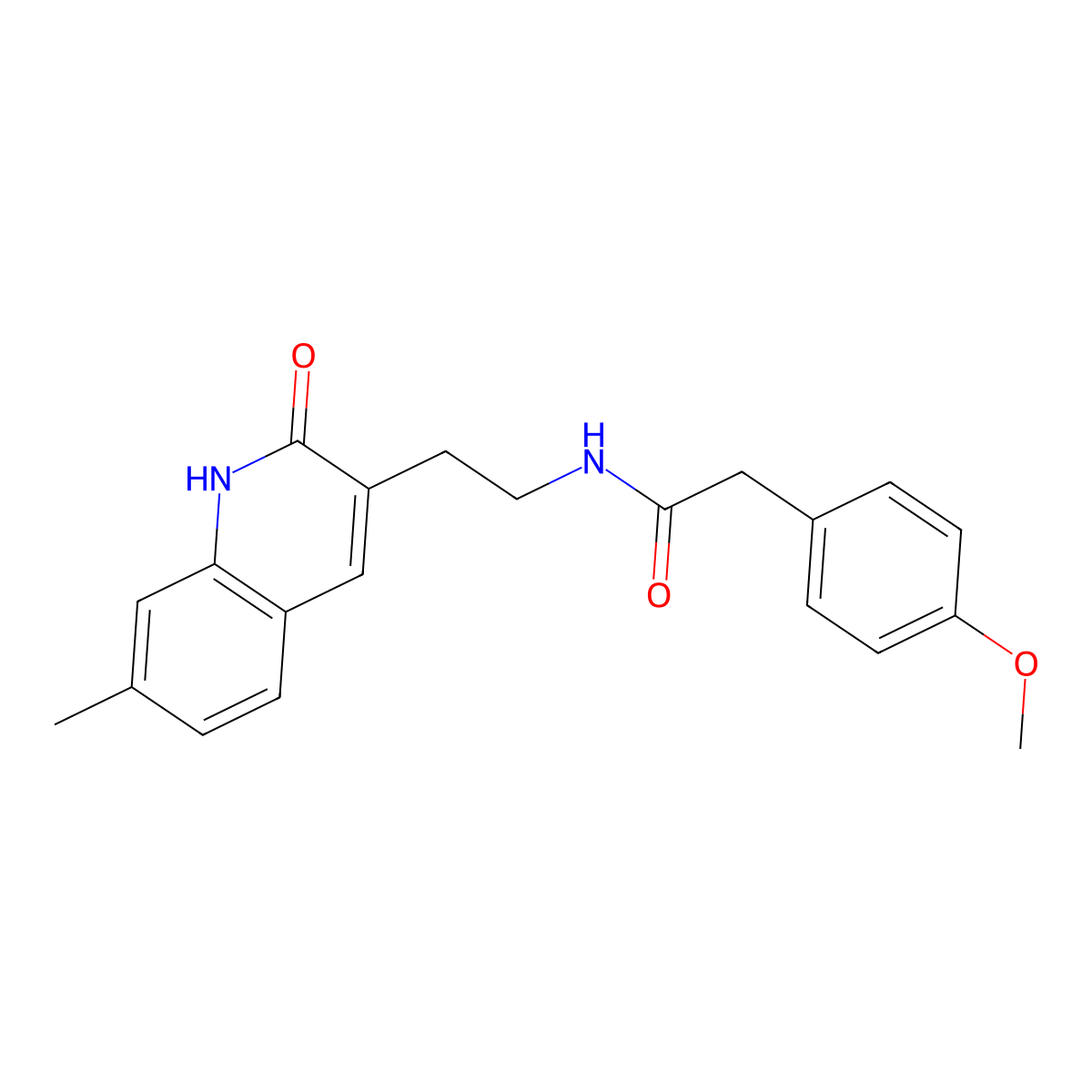 2-(4-methoxyphenyl)-N-[2-(7-methyl-2-oxo-1H-quinolin-3-yl)ethyl]acetamide molecular structure, CAS 851404-38-1