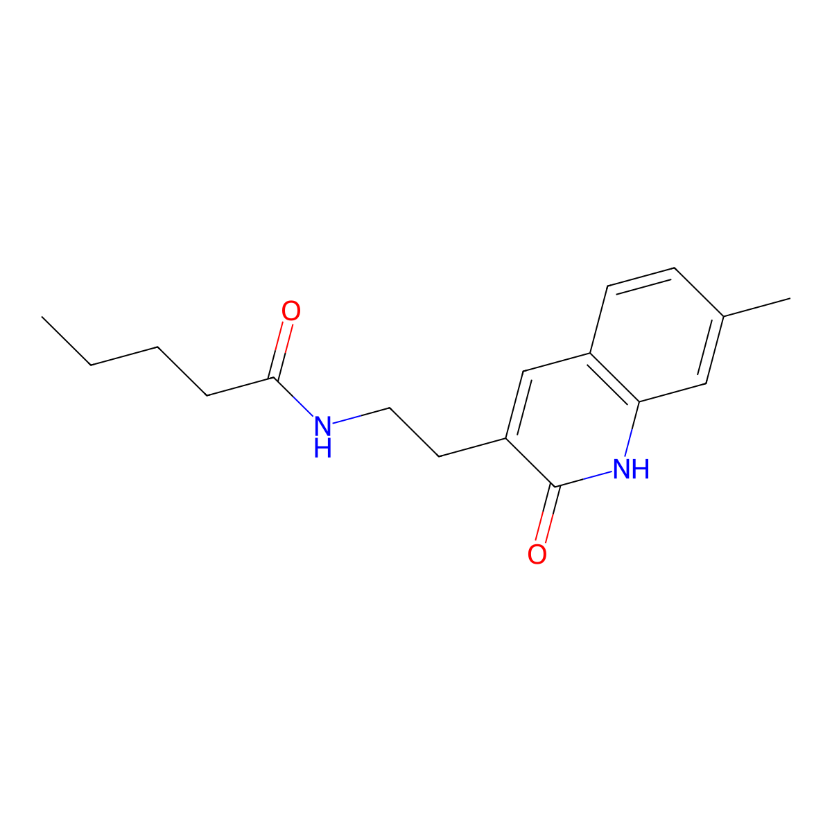 N-[2-(7-methyl-2-oxo-1H-quinolin-3-yl)ethyl]pentanamide molecular structure, CAS 851404-41-6