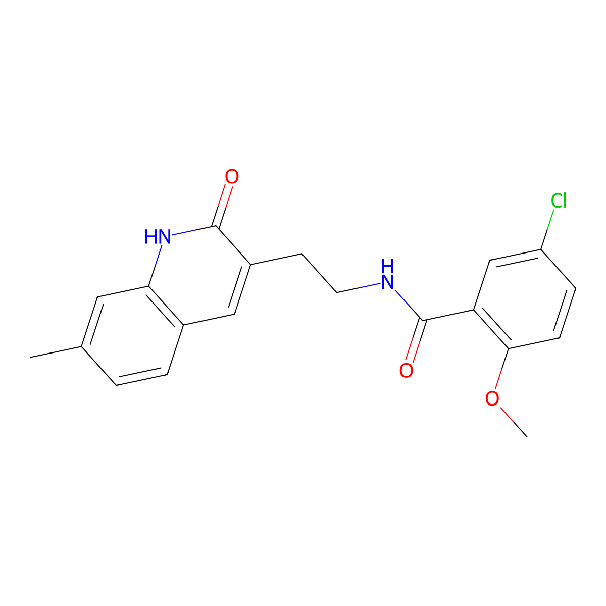 5-chloro-2-methoxy-N-[2-(7-methyl-2-oxo-1H-quinolin-3-yl)ethyl]benzamide molecular structure, CAS 851404-61-0